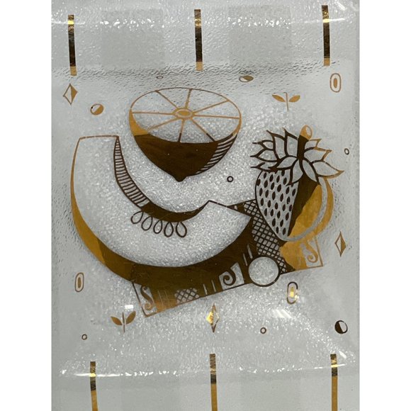 Georges Briard Platter Divided Fruit 15" Square Gold Textured MCM Vtg Serving - Picture 6 of 12